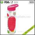 Cut shape Single wall sippy plastic drinking water bottle